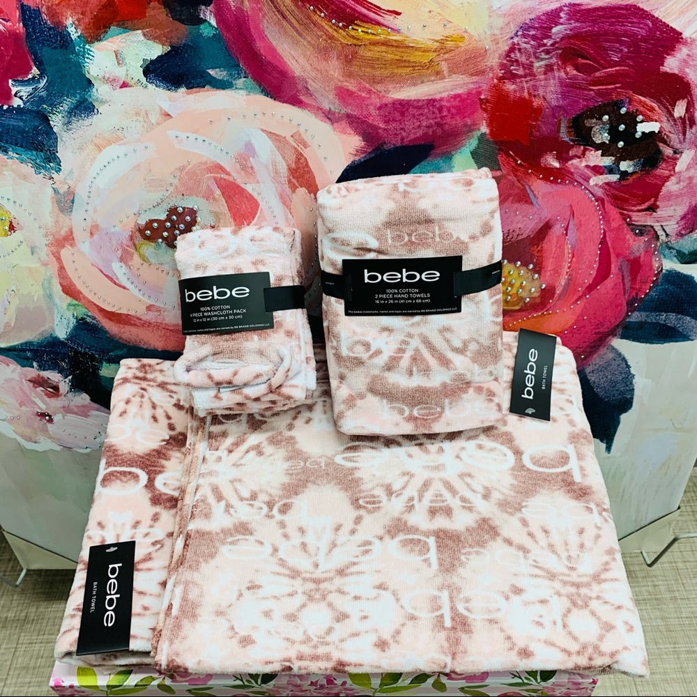 NWT BeBe 8 piece Towel set pink - Picture 14 of 16